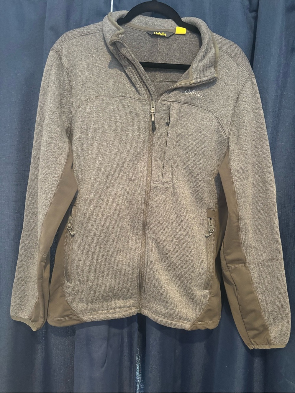 Cabela's Gray and Brown Full-Zip Outdoor Fleece Jacket